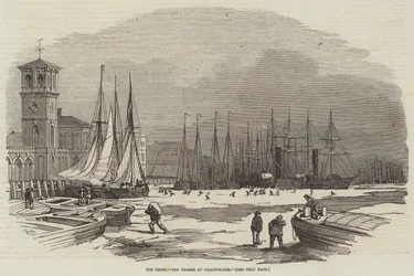 Il gelo, il Tamigi a Billingsgate
